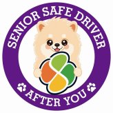 カーサイン 高齢者マーク SENIOR SAFE DRIVER ポメラニアン ステッカー シール 直径13cm 肉球 日本製 車