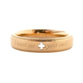 【レーザー刻印対応】【15文字まで刻印◎】ペアリング 指輪 ステンレス アクセサリー クロス ローズゴールド ブラック メンズ レディース 名入れ
