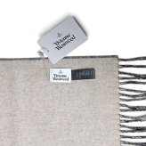 ヴィヴィアン ウエストウッド マフラー メンズ レディース ブランド Vivienne Westwood ロゴ W01MK-N402 BLACK WHITE ビビアン