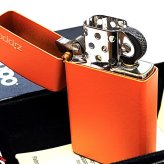 ZIPPO ライター スリム型 ジッポーロゴ マットオレンジ おしゃれ 艶消し 可愛い ギフト シンプル メンズ レディース プレゼント