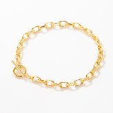 リンク チェーン ブレスレット シンプル お揃い ペアアクセ シルバー ゴールド ユニセックス Brass