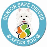 カーサイン 高齢者マーク SENIOR SAFE DRIVER ウエストハイランドホワイトテリア マグネット 強力 直径13cm 肉球 日本製 車 ステッカー