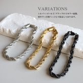 ステンレス ロープチェーンブレスレット 幅6mm ブラック メンズ ボリューム ツイスト 立体感 太め シンプル カジュアル ストリート モード きれいめ おしゃれ かっこいい アクセサリー 手元のポイント 金属アレルギー対応