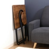 折りたたみテーブルチェアセットWH 83438 ホワイト・ブラウン 2色展開 ローテーブル センターテーブル リビングテーブル 省スペース おしゃれ シンプル 新生活 家具 インテリア 不二貿易