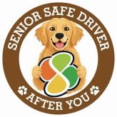 カーサイン 高齢者マーク SENIOR SAFE DRIVER ゴールデンレトリバー ステッカー シール 直径13cm 肉球 日本製 車