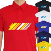 ゴルフウェア メンズ ポロシャツ 名入れ 【名前入り ドライポロシャツ「スラッシュ」】 退職祝い ゴルフグッズ オリジナル 半袖 西暦 メンズ 男性 女性 兼用 おしゃれ S M L LL XL 黒 ブラック 吸汗 速乾 ダウンボタン 4.4オンス プレゼント 父の日 母の日 誕生日 還暦祝い  20代 30代 40代 50代 60代 70代 GHOGolf NEW25
