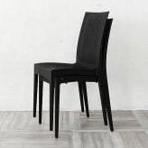 ダイニング家具 ガーデンチェア 屋外 スタッキング 1脚 アウトドア バーベキュー キャンプ ガーデン 庭 ラタンチェア テラス 黒 ブラック ダイニングチェア 椅子 ベランピング アウトドアリビング アジアン おしゃれ