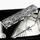 ZIPPO ライター アーマー ストリームエングレーブ 三面彫刻 ジッポ 鏡面仕上げ 両面加工 シャインレイカット ニッケルミラー アラベスク シルバー かっこいい 重厚 高級 おしゃれ メンズ ギフト プレゼント
