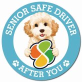 カーサイン 高齢者マーク SENIOR SAFE DRIVER ゴールデンドゥードル マグネット 強力 直径13cm 肉球 日本製 車 ステッカー
