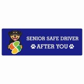 カーサイン 高齢者マーク SENIOR SAFE DRIVER ロットワイラー ステッカー シール 長方形 20x6.7cm 肉球 日本製 車