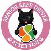 カーサイン 高齢者マーク SENIOR SAFE DRIVER 黒 ステッカー シール 直径13cm 肉球 日本製 車