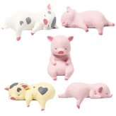 【5種類セット】 ガチャ ガチャガチャ コンプリート 中身 フィギュア おもちゃ かわいい [ ふちやすみ こぶた ] 動物 子ブタ 子豚 豚