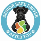 カーサイン 高齢者マーク SENIOR SAFE DRIVER ジャイアントシュナウザー ステッカー シール 直径13cm 肉球 日本製 車