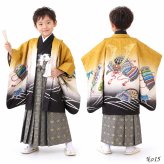 七五三 着物 男の子 5歳 袴 PO-120 購入 販売 鷹兜松 鷹 兜 男児 753 羽織袴 羽織 袴セット 男の子袴 セット 和装 レトロ 龍 子供 五歳 5才 お正月 ボーイズ