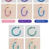 ピアス チタン フープ ハーフ 大きめ 純チタン 幅3mm×直径30mm 全8色 アレルギー対応 医療用 日本製 おすすめ メンズ レディース 片耳 1個 かわいい カラフル