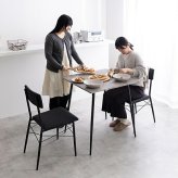 ダイニング家具 【3点セット】 ダイニングテーブルセット 食卓 チェア 椅子 机 リビング カフェ 大理石 石目柄 一人暮らし 一人用 黒脚 幅70 2人掛け 3点 在宅 リモートワーク 軽量 いす イス 正方形 PVC スチール