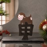国産ヒノキ 干支の組み木｜申（サル）の木製飾り｜色付き｜お正月のインテリア・贈り物