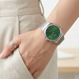 箱なし カシオ 腕時計 メンズ レディース CASIO グリーン 緑 シルバー メタル ステンレス 海外モデル 逆輸入 薄型 5気圧防水 日付 カレンダー シンプル レトロ 仕事 誕生日 父の日 プレゼント ギフト 成人 卒業 入学