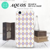 【SHV34】【スマホケース/スマホカバー】【アクオス セリエ】SHV34 スマホケース AQUOS SERIE SHV34 カバー アクオス セリエ アーガイル 紫×青 nk-shv34-1409【メール便送料無料】