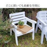 チェア 椅子 天然木製 幅60 「Elan」 エラン EL-60 木製 ウッド 屋外 室内 60ｃｍ モダン ガーデン おしゃれ かわいい 雨 ベンチ 庭 ベランダ ホワイト グレー 新生活