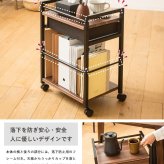 ワゴン 引き出し付き リンツ IWT-210 下ワゴン サイドワゴン サイドラック キッチンワゴン キャスター付き 下 テーブル下 収納 スリム コンパクト 北欧 ブラウン ブラック シンプルなデザインでキッチン リビング 引き出し付きワゴン オフィス 新生活