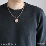 ステンレス ロケットネックレス HIPHOP 喜平チェーンネックレス ロケットペンダント フラワーネックレス 写真 記念 思い出 ハワイアンネックレス 50cm 60cm ピンク 6面カット 花 メンズ 男性 金属アレルギー対応