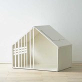 ペットハウス Lサイズ ミルク ガルバリウム製 犬 猫 屋内用 おしゃれ 北欧風 耐久性 お手入れ簡単 隠れ家 室内小屋 スリット付き コード穴付き S24-0553 セトクラフト