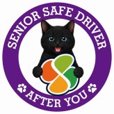 カーサイン 高齢者マーク SENIOR SAFE DRIVER 黒 ステッカー シール 直径13cm 肉球 日本製 車