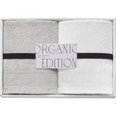 ORGANIC EDITION オーガニックエディション フェイスタオル 2枚セット [26-7521-023] OE1020 日本製 綿100 薄手 乾きやすい 吸水 オーガニックコットン使用 内祝い ギフト 返礼品 日用品