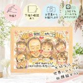 似顔絵 金婚式 ギフト 名入れ 手描き 贈り物 プレゼント 金婚式 結婚記念日 記念日 結婚50周年 お祝い 大人数 家族 お母さん 両親 お父さん 夫婦 祖父母 修正無料 下書き確認 名入れ 喜ばれる 宝物 かわいい 親孝行 思い出 長寿 感謝 50周年 お祝いの品 ブライダルギフト 長寿祝い イラスト 引っ越し 還暦祝い 色紙 感謝の品 節目 お祝い返し