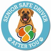 カーサイン 高齢者マーク SENIOR SAFE DRIVER 土佐犬 マグネット 強力 直径13cm 肉球 日本製 車 ステッカー
