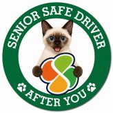カーサイン 高齢者マーク SENIOR SAFE DRIVER スキフトイボブテイル マグネット 強力 直径13cm 肉球 日本製 車 ステッカー