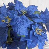 造花　ポインセチアアレンジ　　鮮やかな青