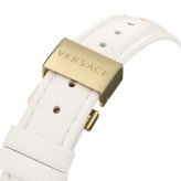 ヴェルサーチェ 腕時計 レディース ホワイト ゴールド 34mm VERSACE PALAZZO EMPIRE パラッツォ エンパイア 立体 メデューサ 白 レザー 革ベルト スイス製 高級 ブランド おしゃれ プレゼント ギフト 卒業 入学 お祝い