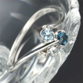 K10WG ブルートパーズ リング 13号 グラデーション 指輪 レディース ホワイトゴールド 天然石 ジュエリー アクセサリー おしゃれ ギフト プレゼント