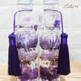 【お供え・お悔やみ】 ハーバリウム 2本セット 対 仏花 プリザーブドフラワー 仏壇用 納骨堂 初盆 新盆 お彼岸 喪中見舞い ペット 供養 花 ギフト 紫 パープル