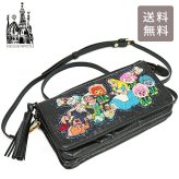 タマオワールド tamaoworld ディズニー お財布ショルダー 不思議の国のアリス ガーデン SHO3761 Alice in Wonderland Garden 刺繍 羊革 財布 ショルダーバッグ ハンドメイド ポシェット