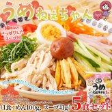 うめねぇちゃん 冷やし中華 5食セット 冷やし麺 生麺 スープ付き 個包装 夏麺 中華麺 ポスト投函便