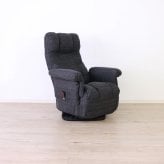 高座椅子 ミュート 回転式 リクライニング 完成品 ポケットコイル 標準・ワイド ブラック・アイボリー W68xD58-102xH93cm座面高35cm折畳み時:W68 座椅子 リクライニングチェア パーソナルチェア 肘付き ブラック アイボリー