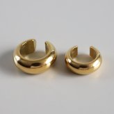 ステンレス メタルイヤーカフ 甲丸イヤーカフ シンプル ぷっくり つやつや 小ぶり ゴールド 18KGP 2サイズ 片耳1点 可愛い プチプラ 耳の穴不要 痛くない レディース 女性 金属アレルギー対応フェイクピアス ノンホール イヤリング