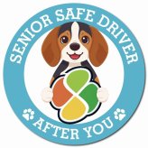 カーサイン 高齢者マーク SENIOR SAFE DRIVER ビーグル マグネット 強力 直径13cm 肉球 日本製 車 ステッカー