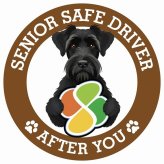 カーサイン 高齢者マーク SENIOR SAFE DRIVER ジャイアントシュナウザー ステッカー シール 直径13cm 肉球 日本製 車
