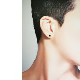 メンズピアス 片耳 18金 18K グリーンクォーツ 大粒 5mm シンプル セカンドピアス つけっぱなし 男性 女性 プレゼント プレゼント