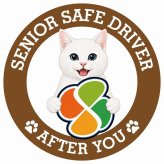 カーサイン 高齢者マーク SENIOR SAFE DRIVER 白 ステッカー シール 直径13cm 肉球 日本製 車