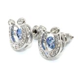 スワロフスキー swarovski ピアス Symbolica 5746563 シンボリカ 蹄鉄 馬蹄形 スタッドピアス アクセサリー レディース シルバー+ブルー 海外正規品