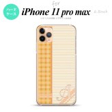 iPhone11ProMax iPhone11pro max スマホケース ハードケース チェック ボーダー オレンジ +アルファベット メンズ レディース nk-i11pm-1602i
