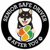カーサイン 高齢者マーク SENIOR SAFE DRIVER 黒柴 ステッカー シール 直径13cm 肉球 日本製 車