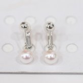 ［pearl594］6mm - 6.5mm ピアス あこや真珠 熊本 天草 本真珠 シンプル イヤリング ブラタイプ