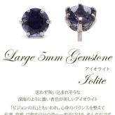 つけっぱなし ピアス プラチナ 900 アイオライト 5mm 天然石 誕生石 日本製 【品質保証書つき】 セカンドピアス メンズ レディース 1個ずつバラ売り プレゼント
