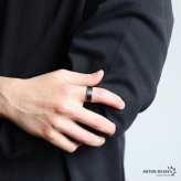 ステンレス ブラックリング 燻し加工 アンティークリング メンズリング つや消し 指輪 マット 平打ち プチプラ 高見え かっこいい 渋い 男性 金属アレルギー対応
